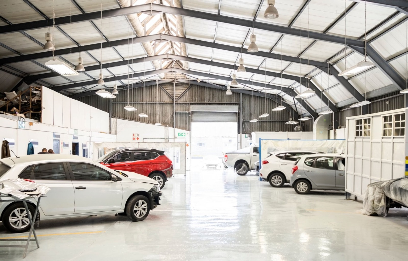 Interior of the Blackshaw's Collision Repairs workshop